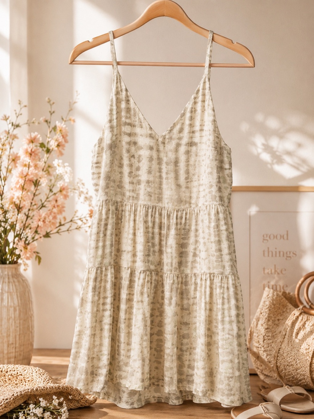 Old Navy Women’s Cream Tiered V-Neck top